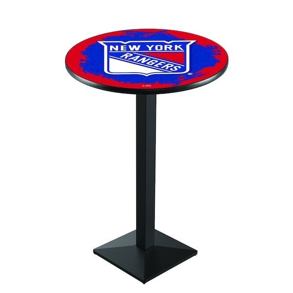 42" Blk Wrinkle New York Rangers Pub Table